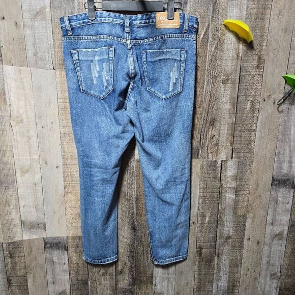 One by One Teaspoon Trashed Free Birds Rigid Skinny Jeans Extreme Distressed - Picture 4 of 8